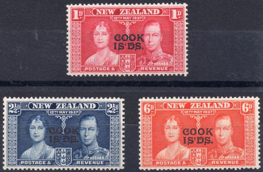 1937 Cook Islands - SG124-26 GVI Coronation Set (3) MM